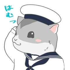 Sailor hamster hand flag signal stamp
