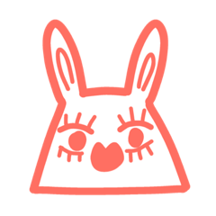 Rabbit Emoticons : Living Coral