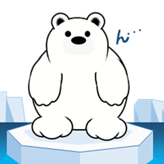 Cold sticker of POGPOG the polar bear.