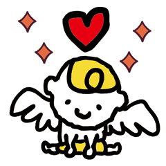 An angel playing with a heart lot
