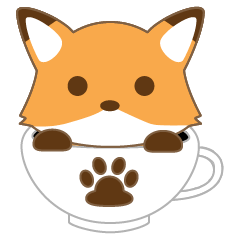 fox with coffee cup