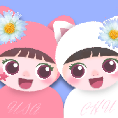 Usako and Chiyuri pretty flower stickers