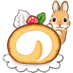 Rabbit and sweets (Japanese message)