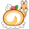 Rabbit and sweets (Japanese message)