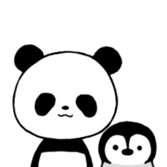 panda and penguin greeting