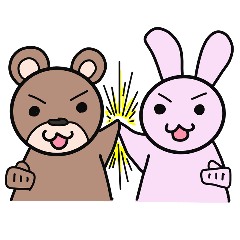 Pink Rabbit and bear's daily life