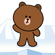 BROWN & CONY slippery animation sticker