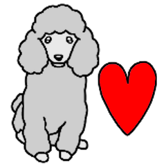 Dog Stamp Toy Poodle(Silver)