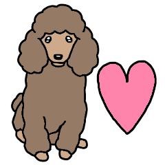Dog stamp Toy poodle(Brown)