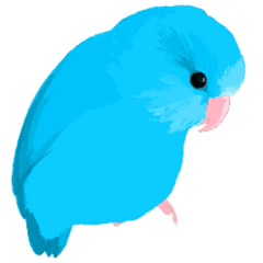 Blue parrot sticker (revised edition)