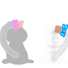CANDY tail cat sticker