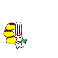 Rabbit and food animation sticker