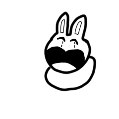 frowning rabbit by Mrs. Horseshoe - LINE スタンプ | LINE STORE