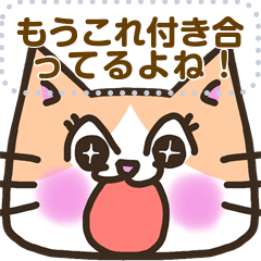 [Writable]Bicolor cat face sticker