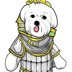 Sticker of Bichon Frize in clothes