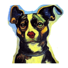 dog oil painting sticker ver1