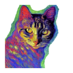 สติ๊กเกอร์วาดภาพสีน้ำมันแมว 1