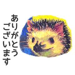 Hedgehog oil painting sticker
