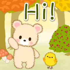 A little bear and a chick(English)