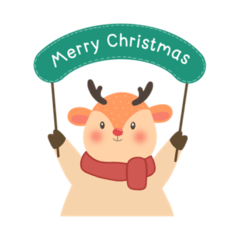 Reindeer at Christmas | Pastel finger
