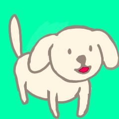 White dog enjoy animation sticker