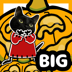 Black cat big sticker