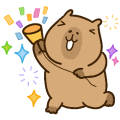 Kapi Capybara 11 - Celebration! – LINE stickers | LINE STORE