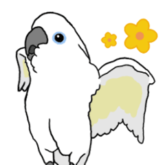 Animated white cockatoo