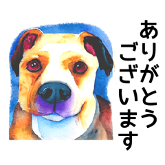 dog watercolor sticker 2 -basic version-