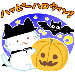 Sticker of a cat in halloween