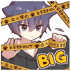 Boy of a black cat Big Sticker2