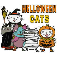Halloween for the funny cats