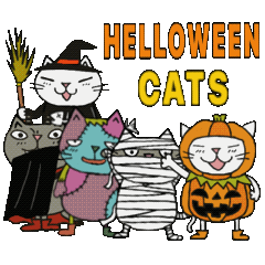 Halloween for the funny cats