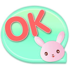 可愛粉粉兔 簡約常用對話框