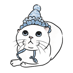 oba cat - white cat sticker
