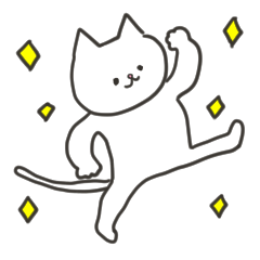White cat's daily cute sticker 2