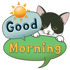 Black cat moving cute Sticker 1