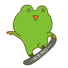 snowboard & frog