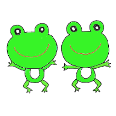 Stickers with cute frogs