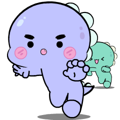 Chubby Grumpy Dino :Animated