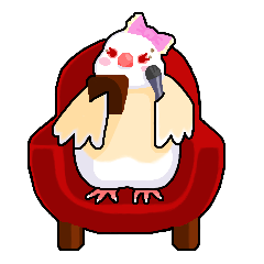 Red eyed Java sparrow