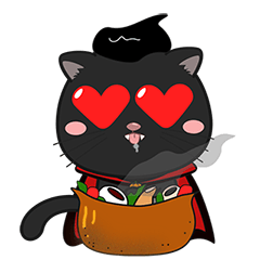 Halloween black cute cat