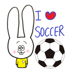 A leaping rabbit loves soccer yellow ver