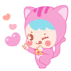 cutelittle pink cat