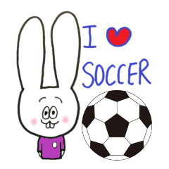 A leaping rabbit loves soccer purple ver
