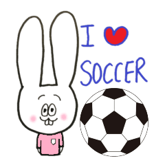 A leaping rabbit loves soccer pink ver.