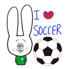 A leaping rabbit loves soccer green ver.