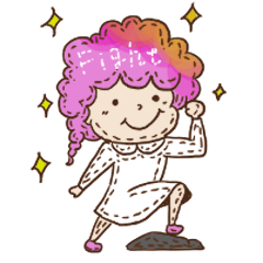 Afro-chan applique sticker