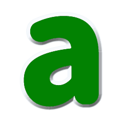 アルファベット小文字の緑色スタンプ