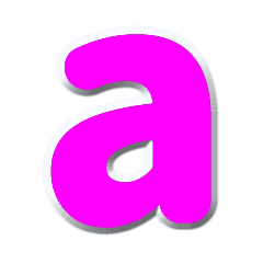 Alphabet lowercase pink stamp
